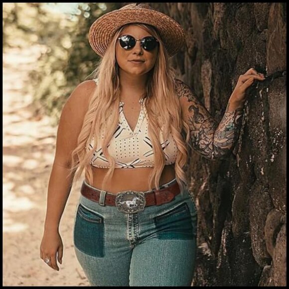 Cowboy Western Belt with Removable Bull Head Buckle for Men Women